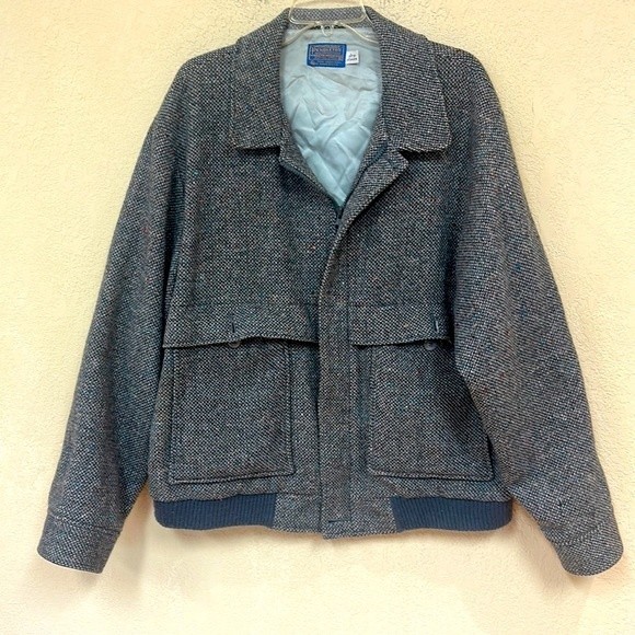 Pendleton Other - Vintage l 50s M Pendleton Virgin Wool front Pockets Zip Western Bomber Jacket L
